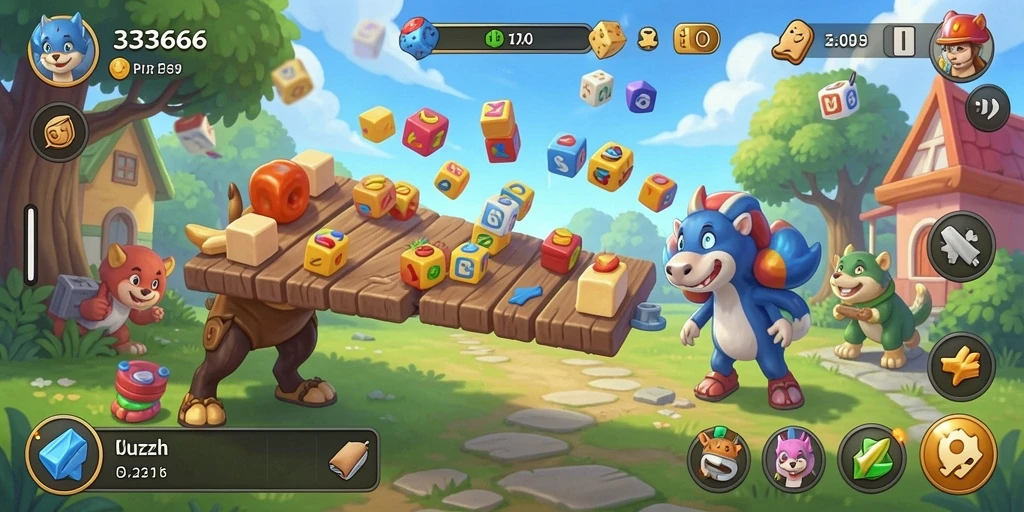 Screenshot utama 333666 menunjukkan gameplay menarik dari teka-teki.