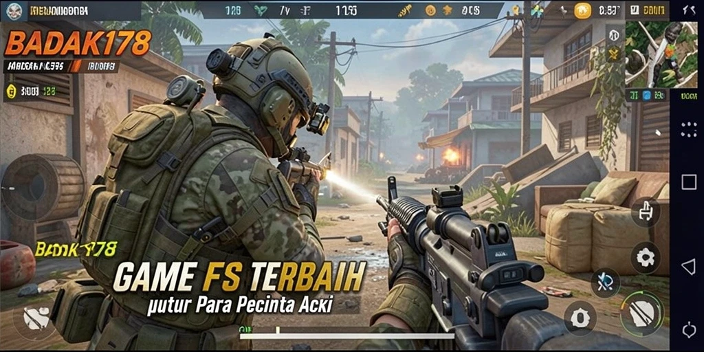 Screenshot gameplay BADAK178 menunjukkan aksi menegangkan dalam pertempuran FPS.