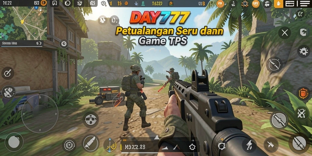 Gameplay seru DAY777 dengan aksi tembak-menembak intens.