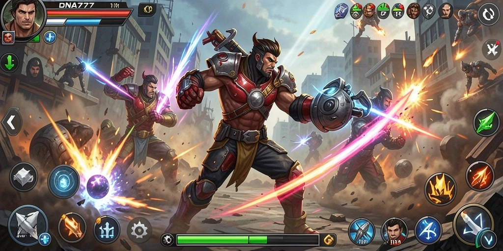 Gameplay menegangkan di dunia <strong>DNA777</strong> saat pertarungan epic berlangsung.