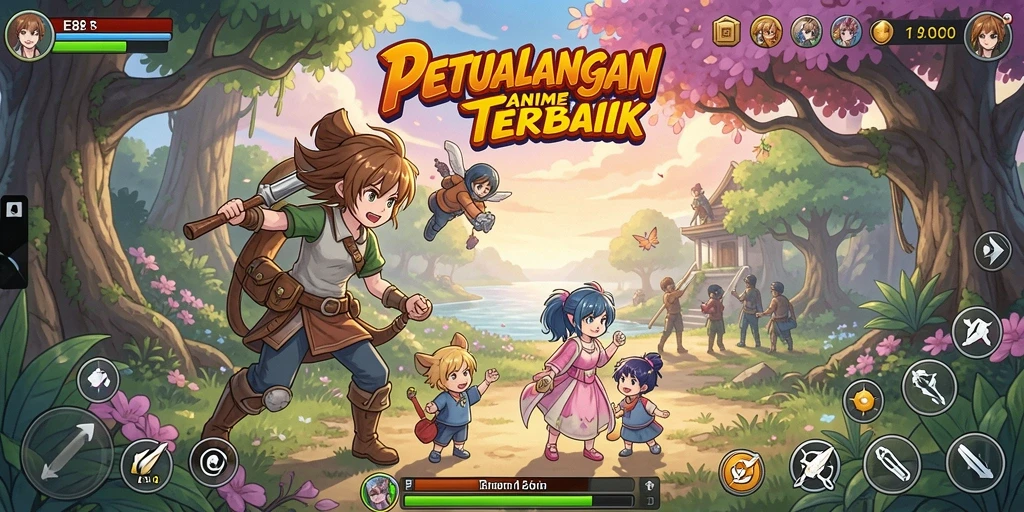 Tampilan gameplay E88 dengan karakter anime yang dinamis dan menarik.