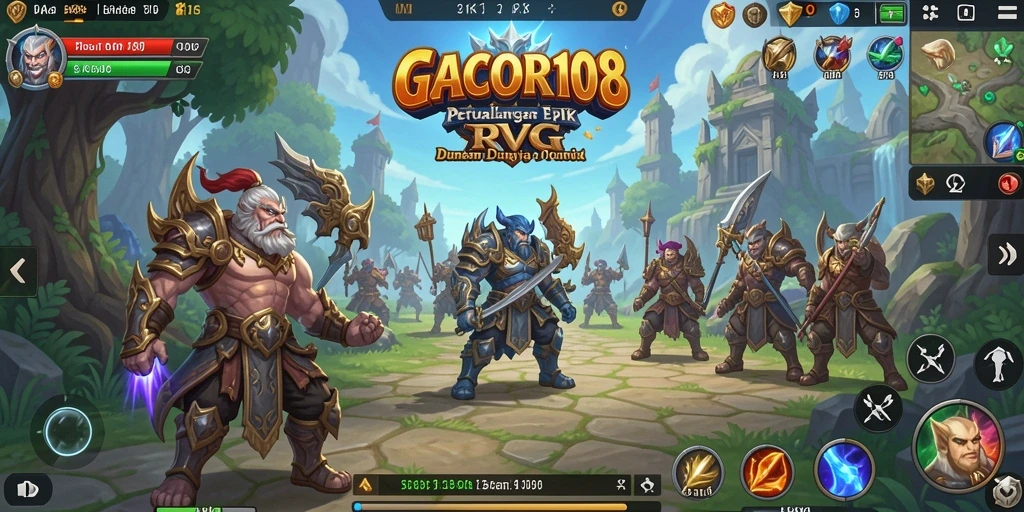Tangkapan layar menunjukkan aksi seru gameplay RPG GACOR108.