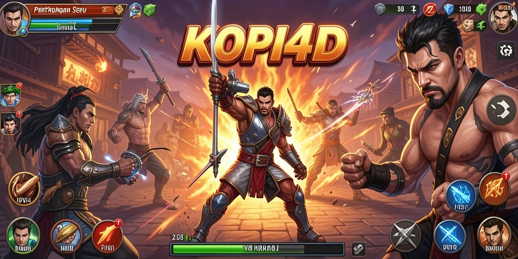 Gameplay pertarungan seru dan mendebarkan dalam KOPI4D.
