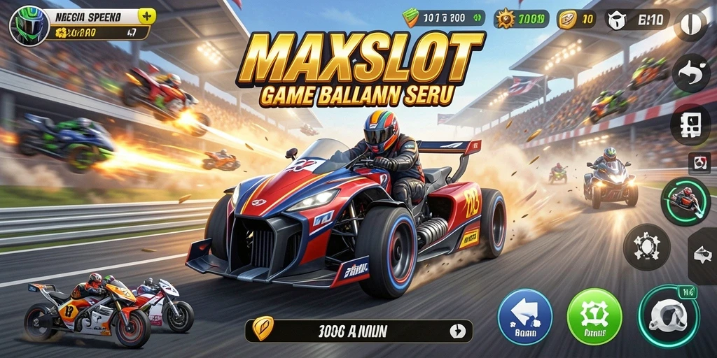 Gameplay balapan seru di MAXSLOT dengan grafis yang menawan.