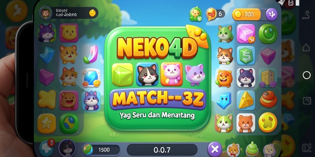 Tampilan gameplay seru dari NEKO4D dalam keseruan Match-3.