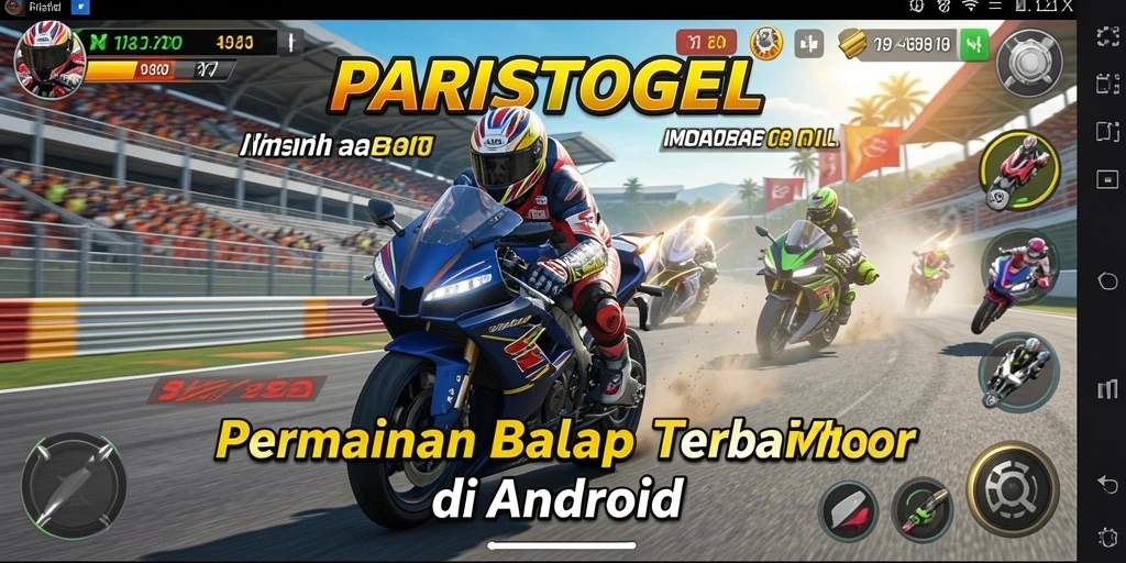 Tampilan gameplay balap motor mendebarkan PARISTOGEL.
