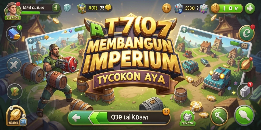 Screenshot PT707 menunjukkan gameplay seru membangun bisnis Tycoon.