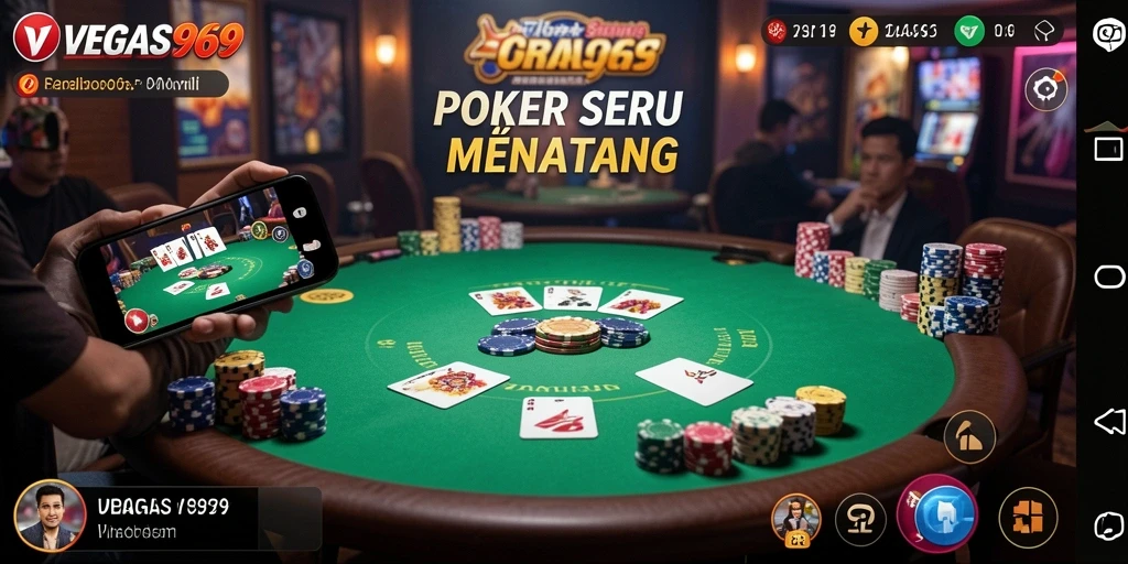 Tampilan gameplay poker yang seru di VEGAS969.